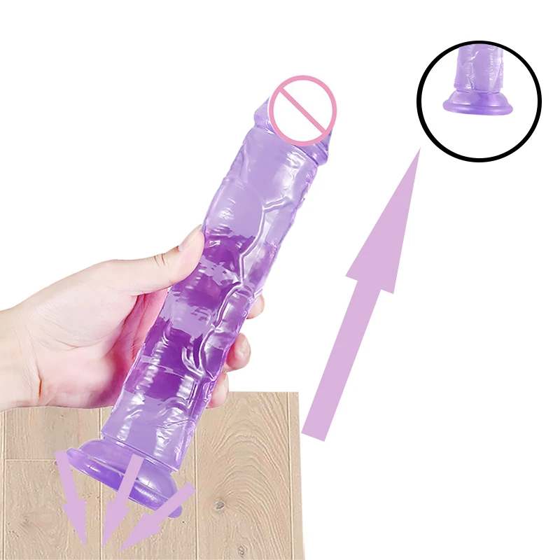 Moonuo Female Masturbator Crystal vision Novel Skin Soft Huge Dildo Healthy soft gel Suction Cup for Women Big Dick Sex Toys