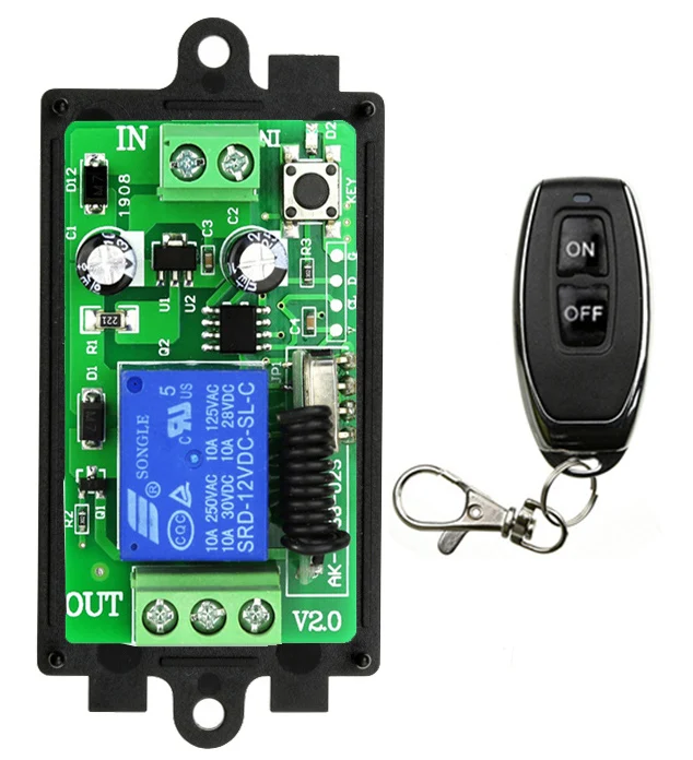 Universal Wireless Remote Control DC 12V 24V 1CH 10A Relay Receiver Module RF Switch Remote Control For Gate Garage Opener