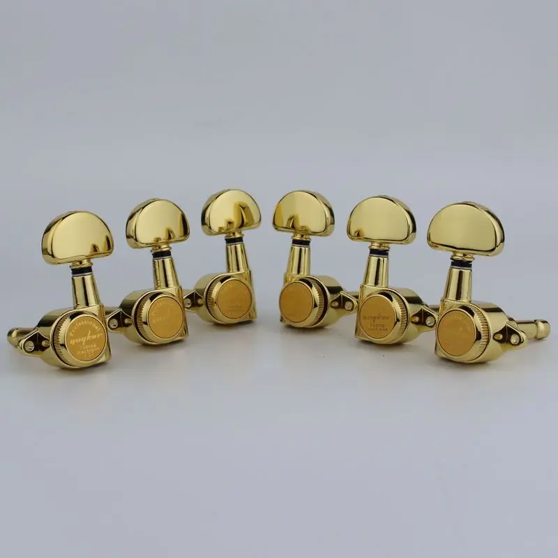 1 Set GUYKER 3R3L Locking String Sealed Tuning Key Pegs Gold Tuners Set Replacement for LP SG Style Electric Guitars