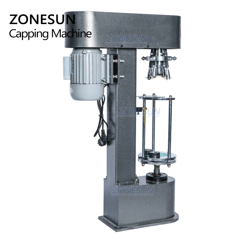 ZONESUN ZS-XG50D Semi Automatic Wine Bottle Metal Lock Aluminum Cap Crimping Capping Machine Supply Aluminium ROPP Cap Sealer