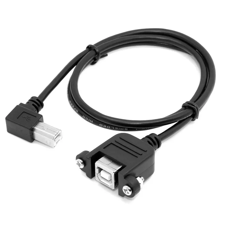 Cable de impresora USB 2,0 interfaz USB 2,0 B macho a hembra USB 2,0 Cable de codo de 90 grados para Canon HP Samsung 50cm