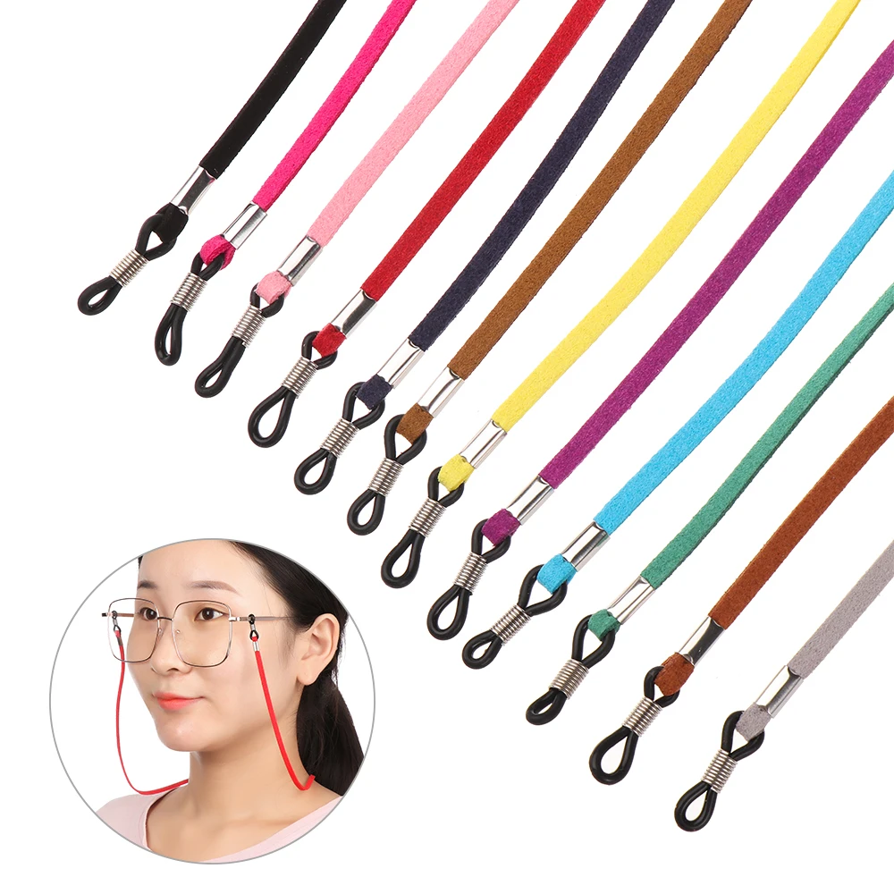 Non-slip Glasses Chain Or Face Mask Lanyards Affordable Adjustable High Elasticity Comfort Leather Neck Straps For Women Men Kid