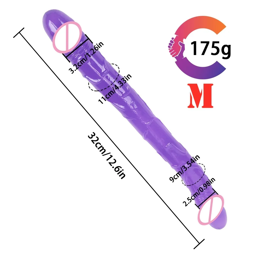 Double head Dildo Long Jelly Realistic Dildo Double Ended Dildo Flexible Big Penis for Women Masturbator Sex Toys for Lesbian