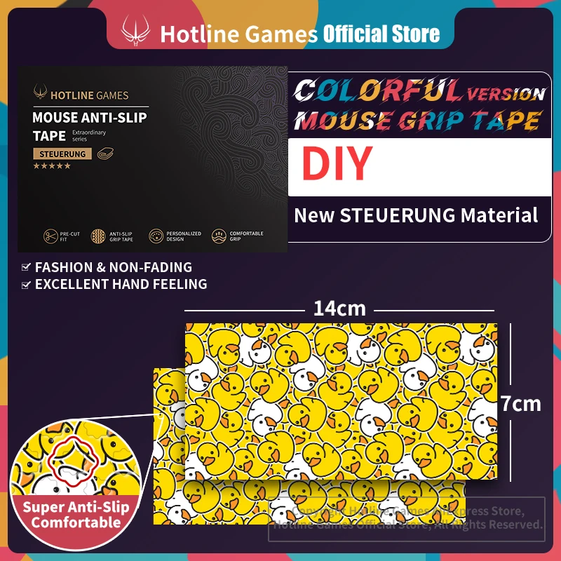 

2 PCS Hotline Games DIY Version Colorful Mouse Anti-Slip Grip Tape for Gaming Mouse, Sweat Resistant,Cut to Fit,Easy to Use