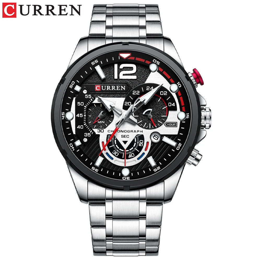 New CURREN Watches for Men Top Brand Luxury Fashion Business Quartz Men’s Wristwatch Stainless Steel Waterproof Sports Clock