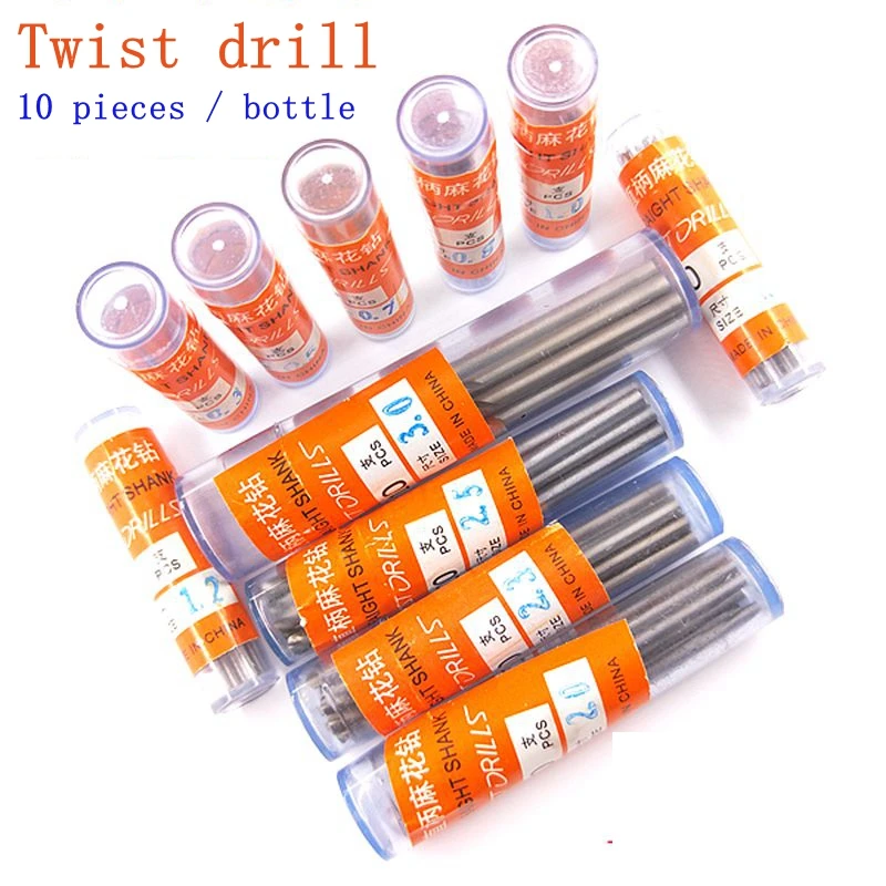 Mata bor lurus, batang lurus, bor putar 0.5MM-3MM 1MM 2MM, jarum lubang manik untuk batu permata mutiara/Amber/manik-manik kayu