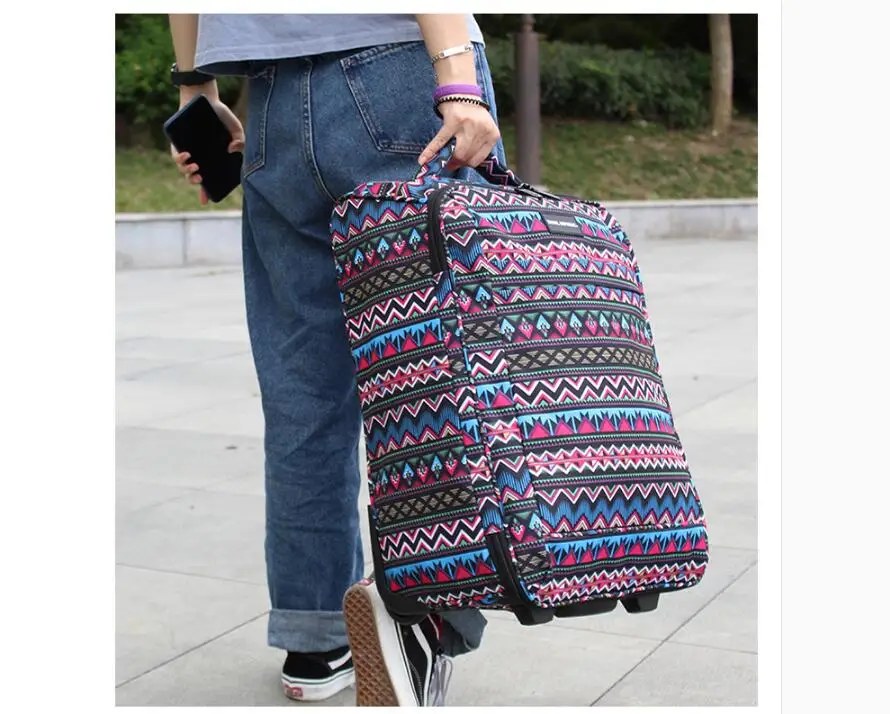 Women carryon handbag Rolling Luggage Bag Women Wheeled tote bag Luggage Cabin Trolley Bag on wheels Trolley wheeled Duffle Bag
