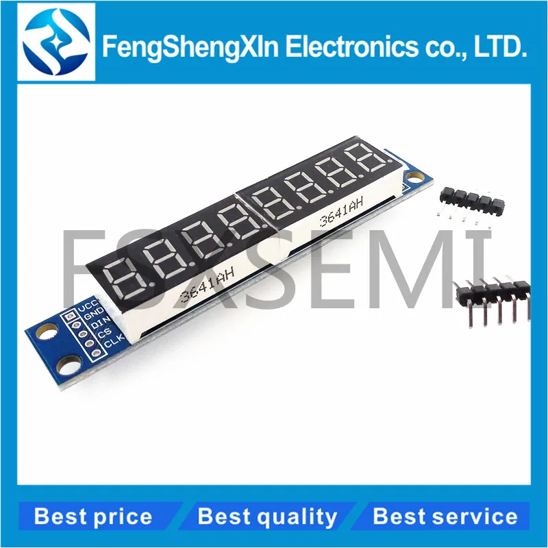 MAX7219 LED Dot Matrix 8 Digit Digital Tube Display Control Module 3.3V 5V Microcontroller Serial Driver 7-segment