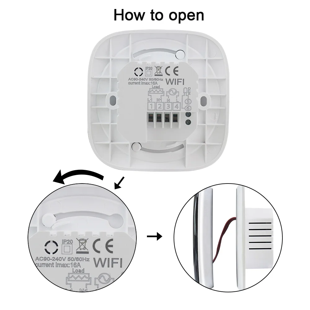 WIFI Thermostat Smart AC90-240V 16A Electric Floor Heating Temperature Controller Remote Control Programmable