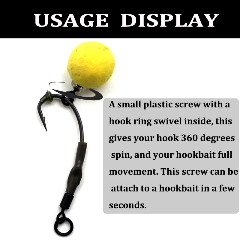 20PCS Carp Fishing Accessories Used with Hook Stops Beads Stoper Carp Fishing Hair Chod Ronnie Rig Pop UP Boilies Stop Screw