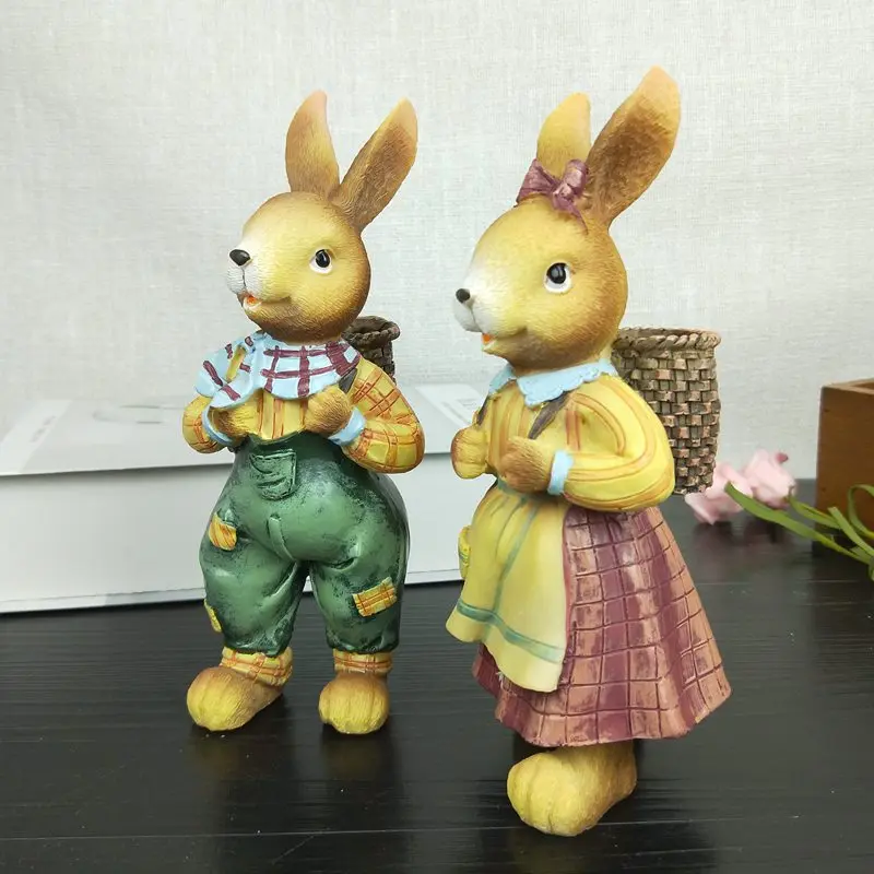 Pastoral rabbit decoration bedroom desktop creative animal ornaments Easter bunny home furnishings