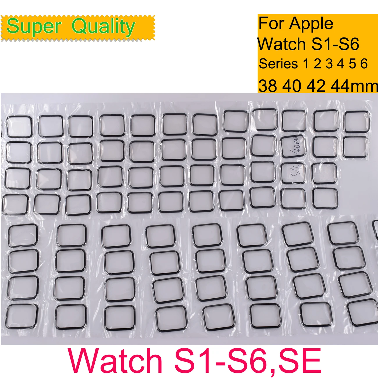 10Pcs/Lot For Apple Watch Series 8 7 6 5 4 3 2 SE 38mm 40mm 42mm 44mm Touch Screen Panel Front Outer LCD Glass S7 S8 S3 S4 S5 S6