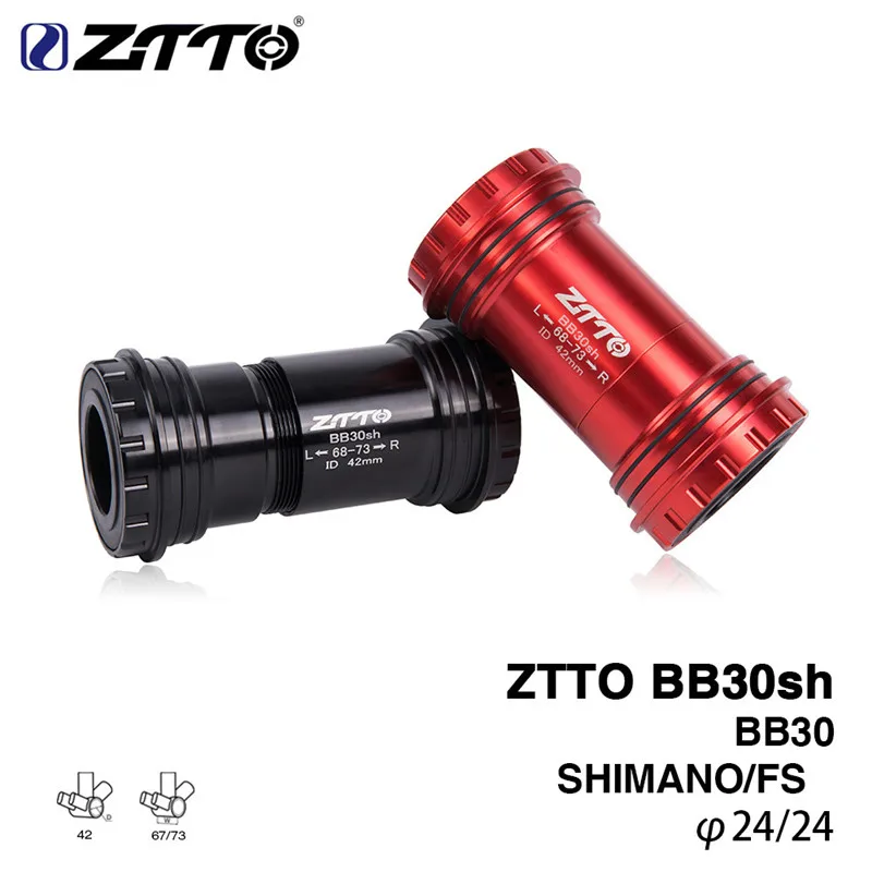 Bicycle Lock Bottom Shaft Threaded for Shiman sram chainring 24mm Spindle Crankset fit BB30 68 / 73mm φ42mm Frame Shell