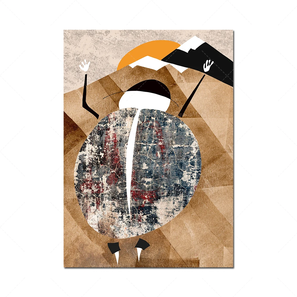 مجموعة مكونة من 3 أشكال تجديلية، تمثيل d'art abstrait، estampes d'art Modern du middle du ciccle، توضيح بسيط