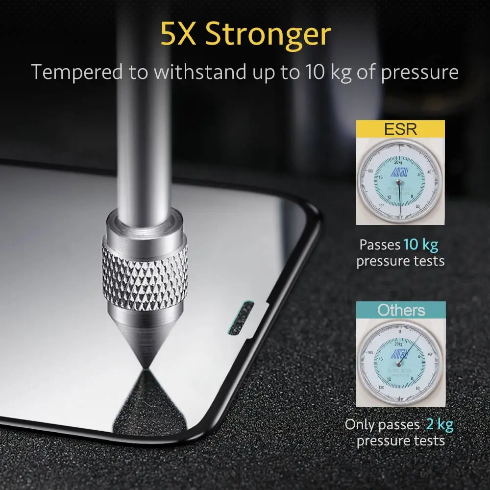 ESR 2PCS Tempered Glass for iPhone 11 12 13 Pro Max mini Screen Protector Clear Protective Glass for iPhone X XR XS Max SE 3 8 7