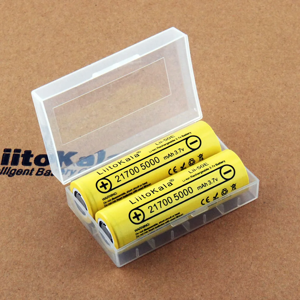 LiitoKala Lii-50E 21700 4800 5000mAh Li-Ni Battery 3.7V for High discharge Mod / Kit 3.7V 15A power 5C Rate Discharge and box