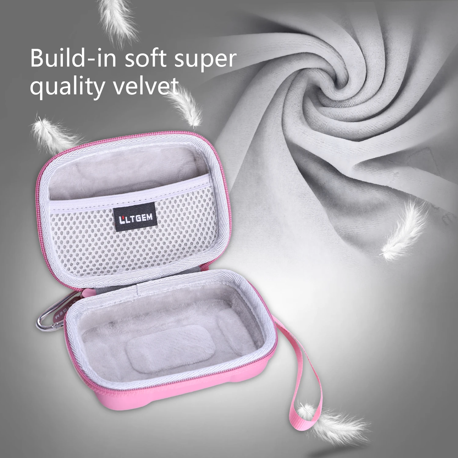 LTGEM Pink EVA Hard Case for JBL Go 3 Portable Speaker With Bluetooth Built-in Battery,Waterproof and Dustproof Feature