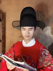 Ancient Chinese Official Hat Hanfu Hat Men's Black Gauze Hat Wool Hat Ming Dynasty Hanfu Hat Black For Men