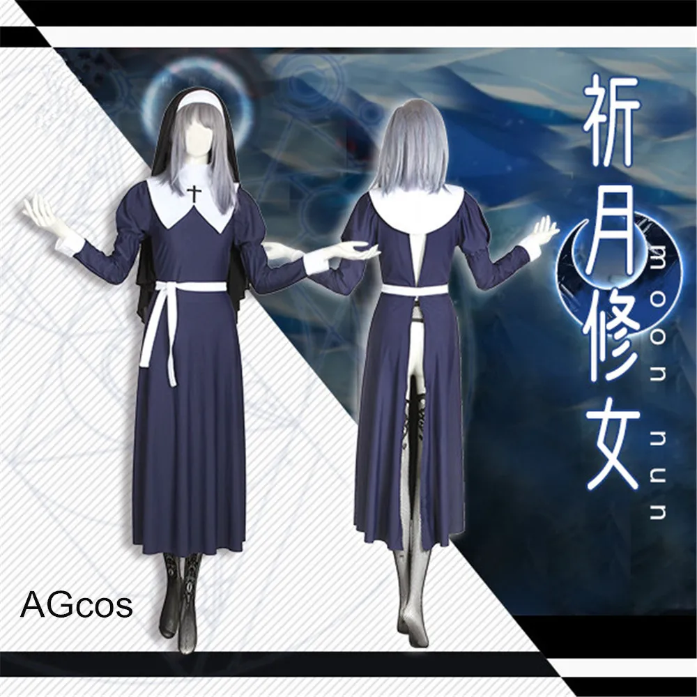 AGCOS Original Design Moon Nun Cosplay Costume Woman Dress Anime Suits Sexy Cosplay