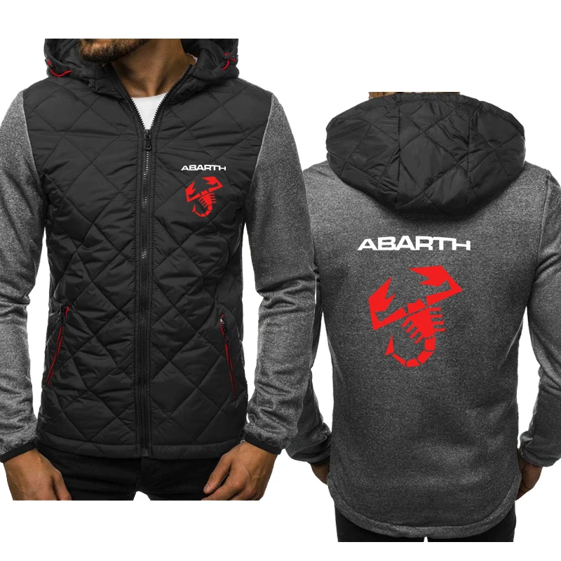 Nova moda jaquetas masculinas abarth logotipo do carro moletom primavera outono algodão dos homens com capuz com zíper jaqueta harajuku roupas