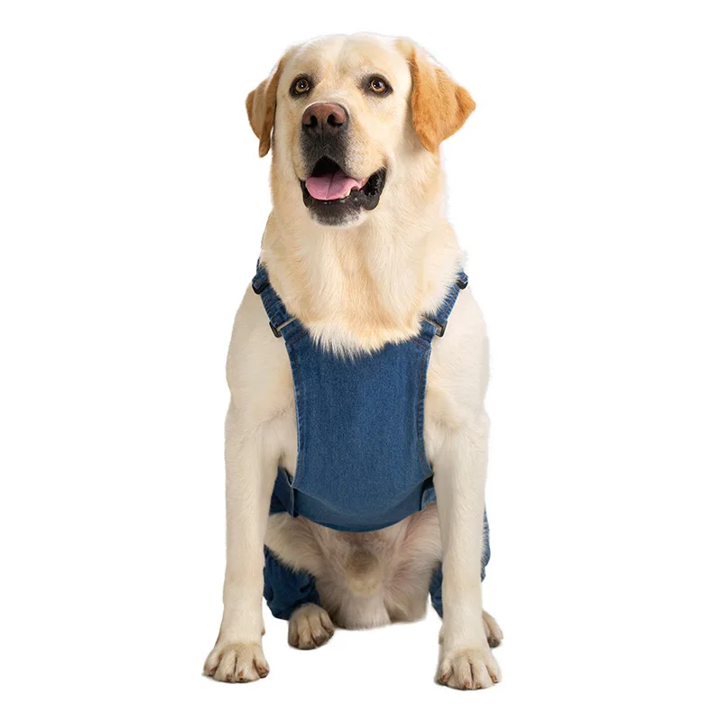 Medium and Large Dog Denim Bodysuit Adjustable Dog Pants Fashionable Large Dog Clothing