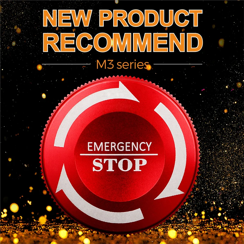 LANBOO M3 series 8A high-current 1NO1NC/2NO2NC Red Oxide Mushroom Button Emergency stop latching push button Switch