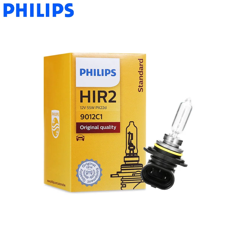 Philips 9012 H1R2 12V 55W PX22d Standard Original Auto Headlight Car Bulb Halogen Lamp ECE Approve 9012C1, 1X