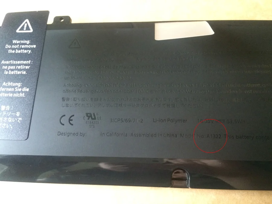 Imagem -03 - Supstone Original A1322 Bateria do Portátil para Apple Macbook Pro 13 A1278 20092012 Ano Mb990 Mb991 Mc700 Mc374 Md313 Md101