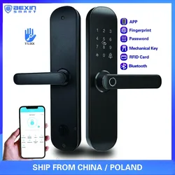 Biometric Fingerprint Lock, Security Entrance Smart Door Lock WiFi Password RFID TTLOCK App V18F