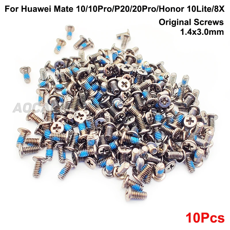 Aocarmo-tornillos de Marco medio de placa base para Huawei Mate 10/10 Pro, P20, 20 Pro, Honor 10 Lite, 8x, 1,4x3,0mm, 10 unidades