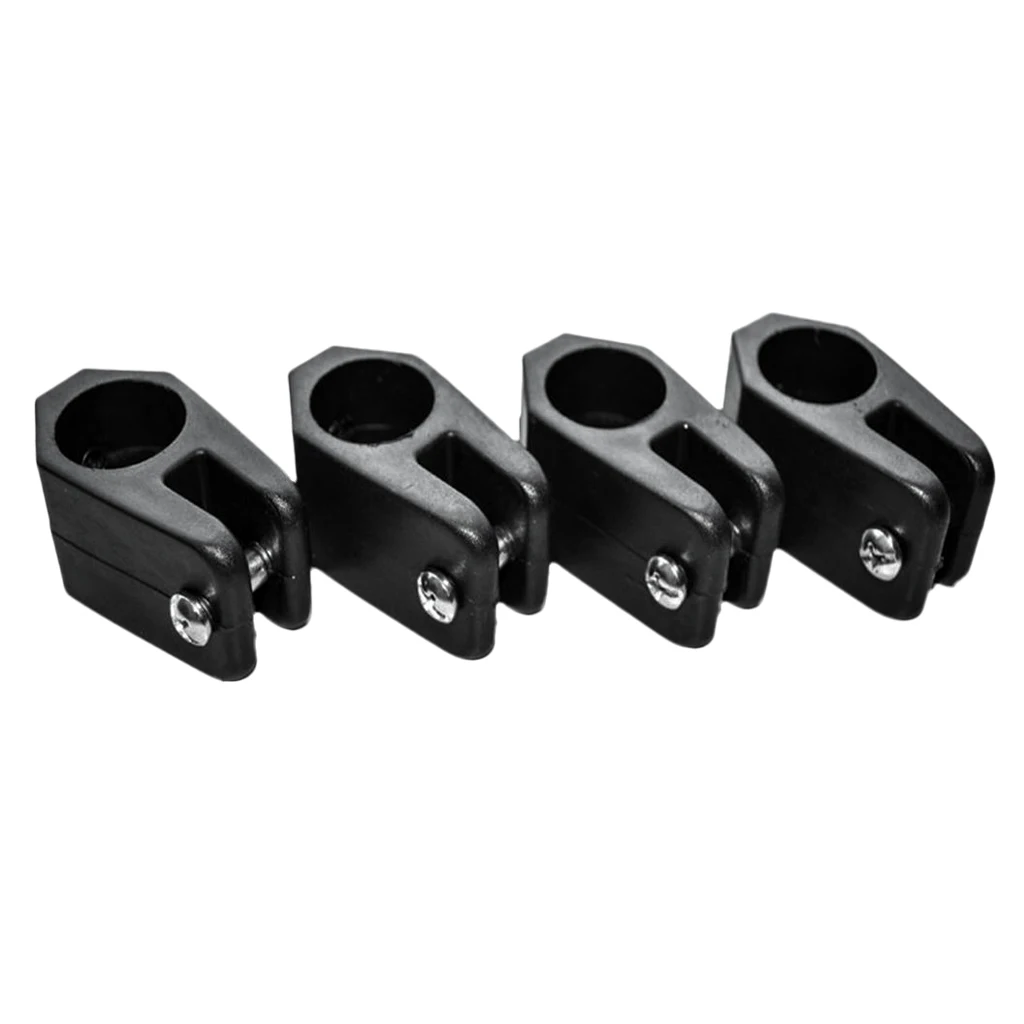 16 Pieces / Set Black Nylon Marine Boat Deck Hinge Jaw Slide Eye End Fitting Hardware Fits 22mm/7/8\'\' Pipe/Tube