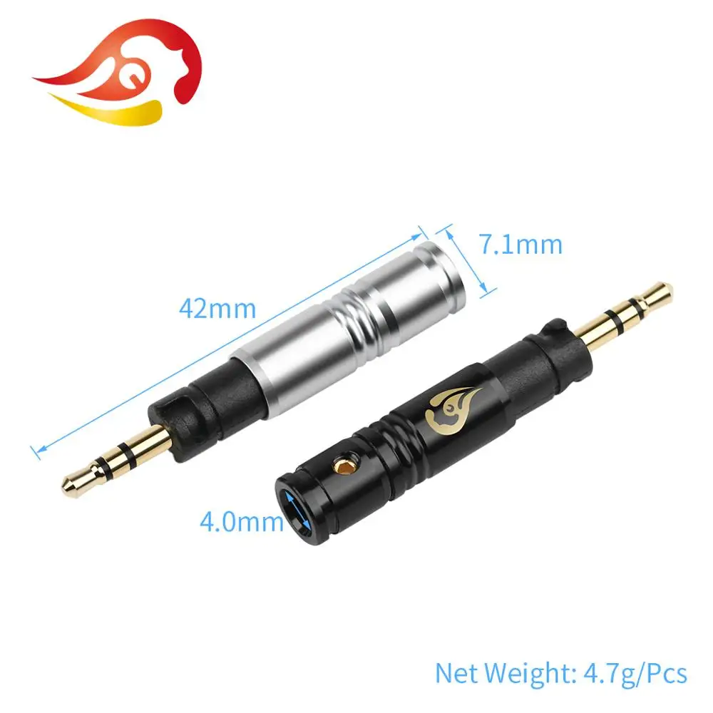 QYFANG 2.5mm 3 Pole Stereo Audio Jack Earphone Plug Metal Adapter Wire Connector For Precision Bass-driven Momentum HiFi Headset