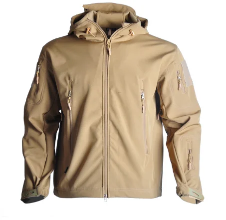 Giacche da trekking pelle di squalo Soft Shell abbigliamento giacca tattica giacca a vento da uomo Flight Pilot Hood giacca da campo in pile militare