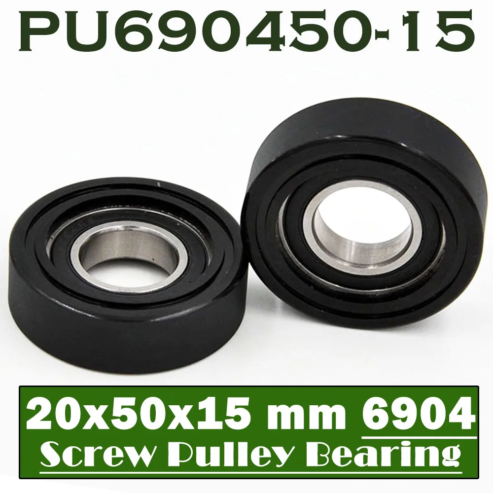 PU 6904 Polyurethane Covered Bearing 20*50*15 mm ( 2 PCS ) Shaft 20mm PU690450-15 Urethane Cover PU6904 Bearings