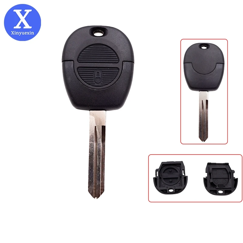 Xinyuexin Remote Car Key Shell Case for Nissan Primera Micra Terrano Almera X Trail 2 Buttons Replacement Car Key Case Fob Cover