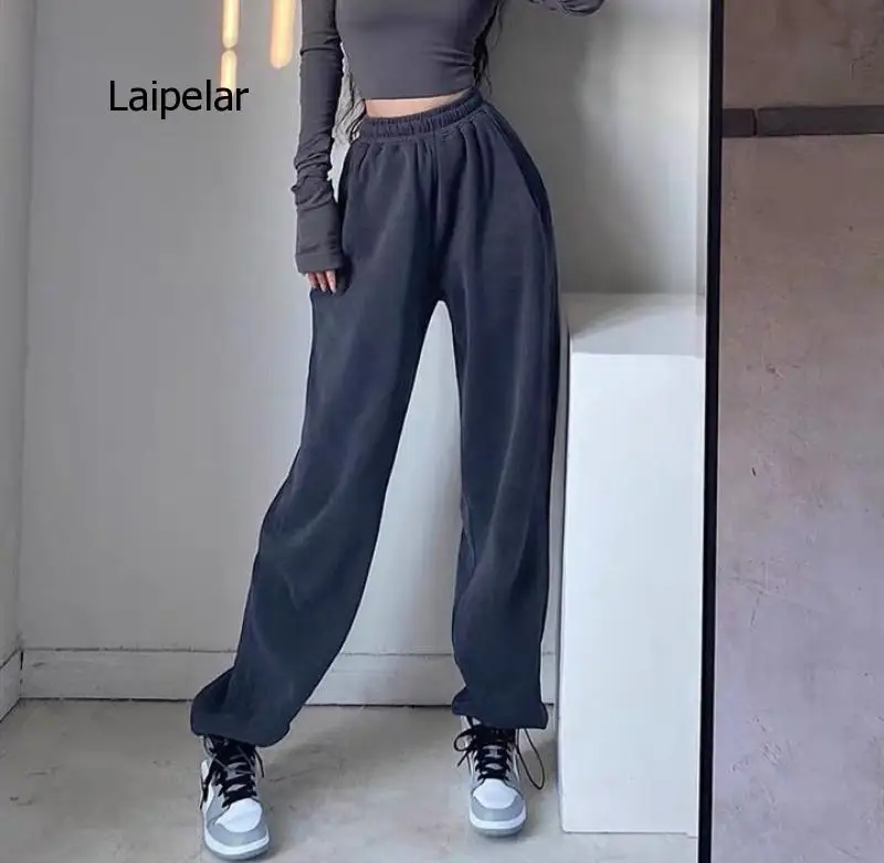 

2021 Spring Summer New High Waist Drawstring Loose Sports Gym Casual Pants for Women