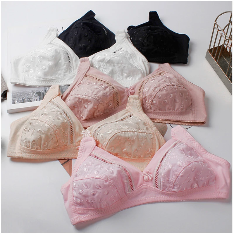 Women Seamless Cotton Bra ONE-PIECE Non Padded Soft Lined Sexy Lace Coverage Comfy Underwear Lingerie Comfortable Mother Bh C23