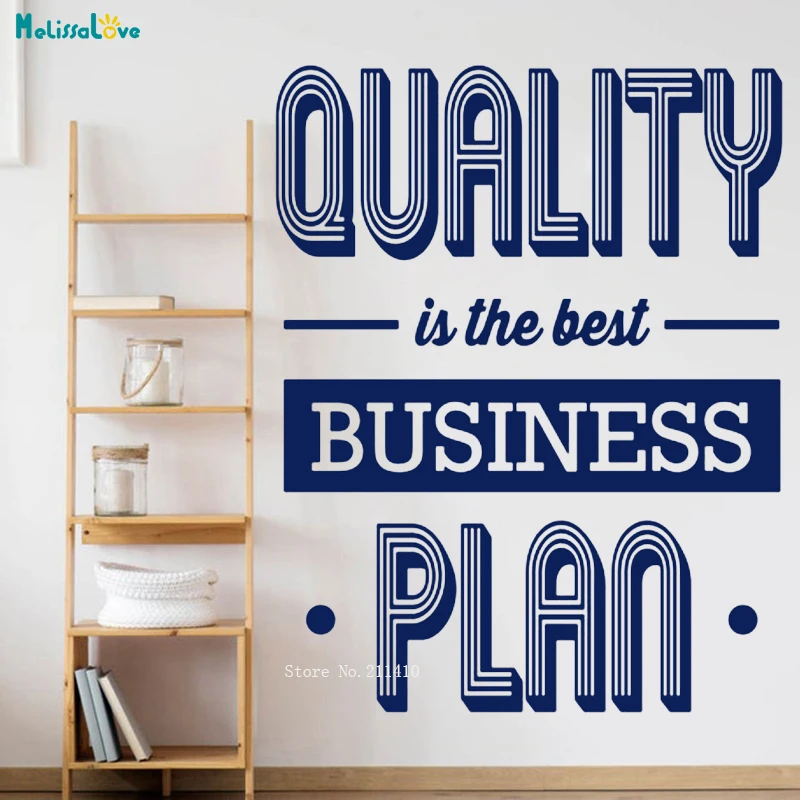 Quality Is The Best Business Plan Wall Sticker Recipe For Success Quotes Office Customer Service Removable Decal Vinyl YT3414