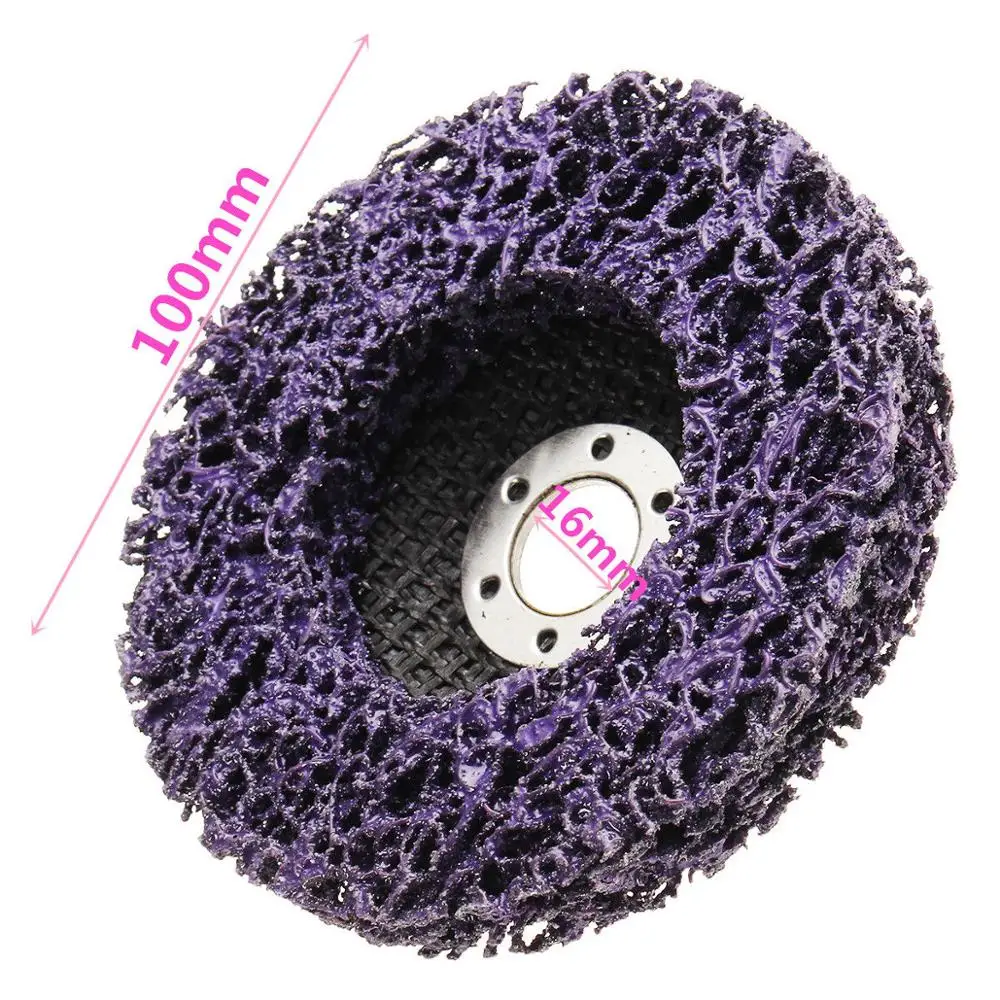 5pcs/Set 100x16mm Poly Strip Stripper Disc Wheel Stripper Clean Grinder Remover Removal Paint Rust Sanding Polishing