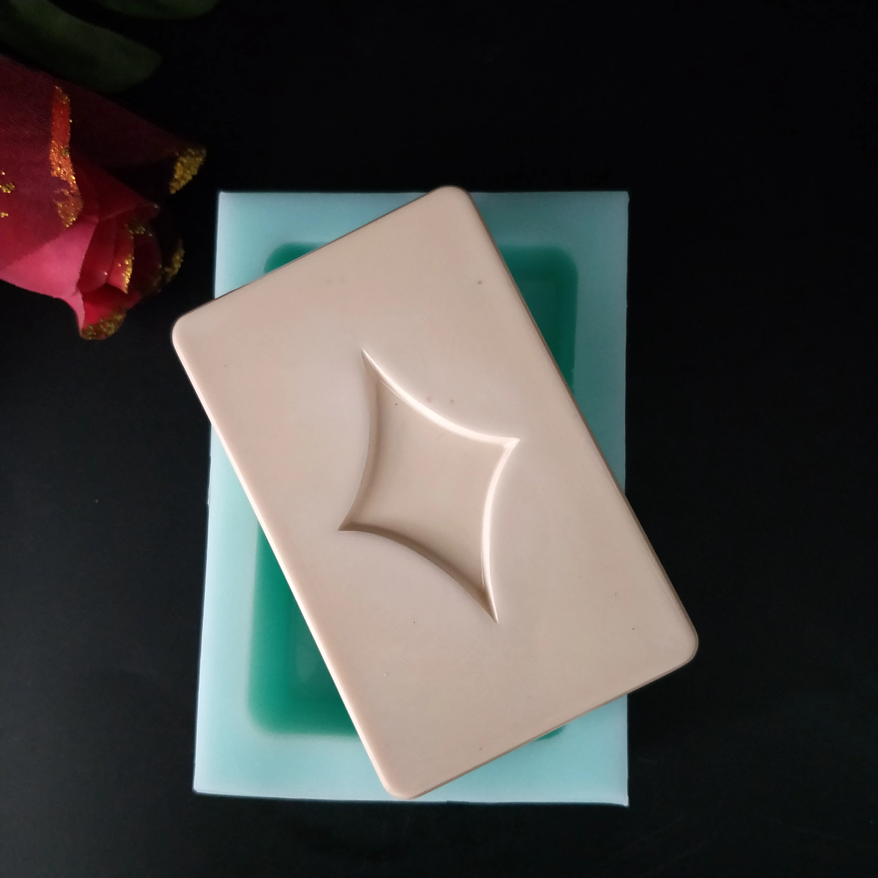 QT0225 PRZY Poker Brand Square  Silicone Mould Soap Mould Silicone Fondant Mould Clay Resin Candle Mould