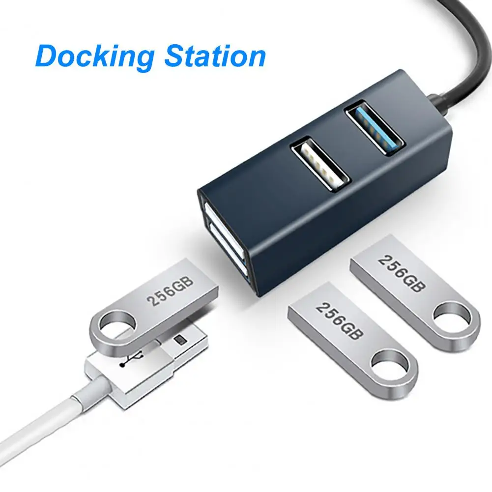 4 in 1 Driver-free Cable Hub Docking Station High-speed Transmission Plug Play USB3.0 USB2.0 TF/SD-card Mini Cable Hub for Mouse