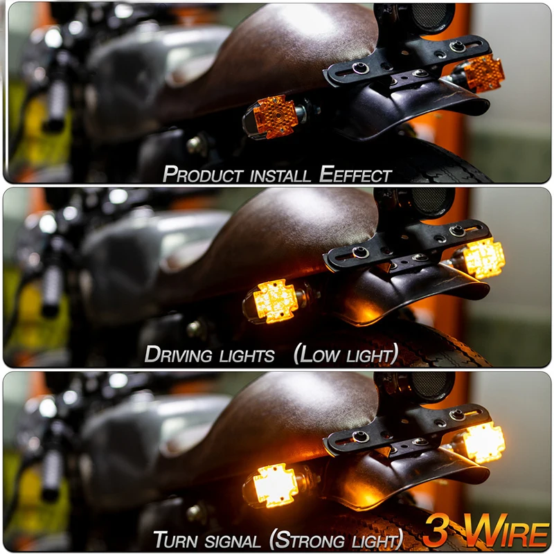 2Pcs Chrome Motorcycle LED Turn Signal Lights Maltese Cross Rear Front Indicator Blinker For Harley Chopper Bobber Custom Racer