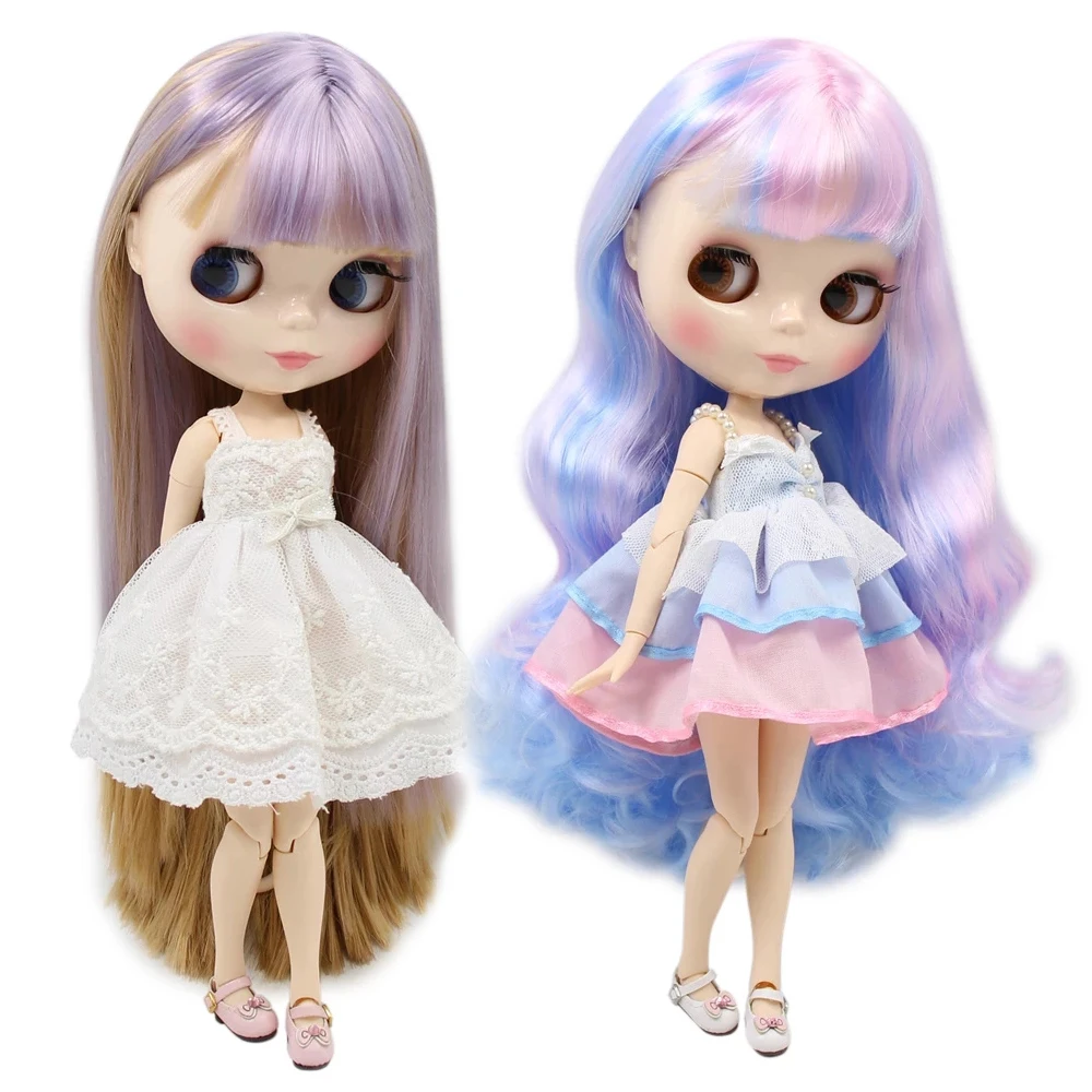 

ICY DBS 1/6 bjd Blyth doll white skin nude joint body glossy face colorful hair gift toy