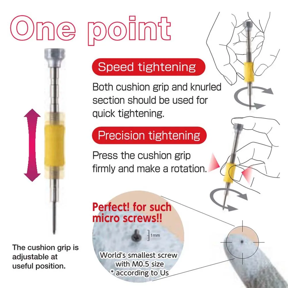 Pack of 6 Japan Vessel No.TD Series Precision Screwdriver Set for Ultra Small Screws with Portable Transparent Case