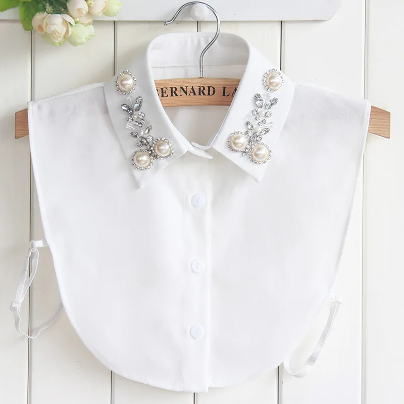 

Fashion Chiffon Detachable Collar for Women Shirt Decorative Fake Collar Sweater Solid Crochet Blouse Tie Female False Collar