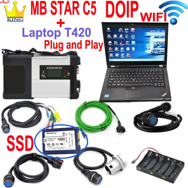 

Mb Star C5 Doip 2022 SD Connect C5 with SSD software DOIP wifi function diagnostic tool mb star c5 vediamo/X/DSA/DTS Laptop T420