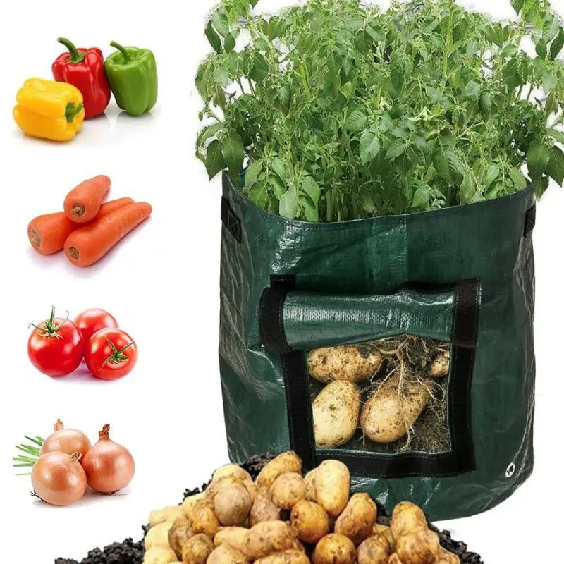 DIY Plant Growth Bag Potato Greenhouse Vegetable Planting Bag Container Thicken Vertical Grow Bag Seedling Pot for Home Garden