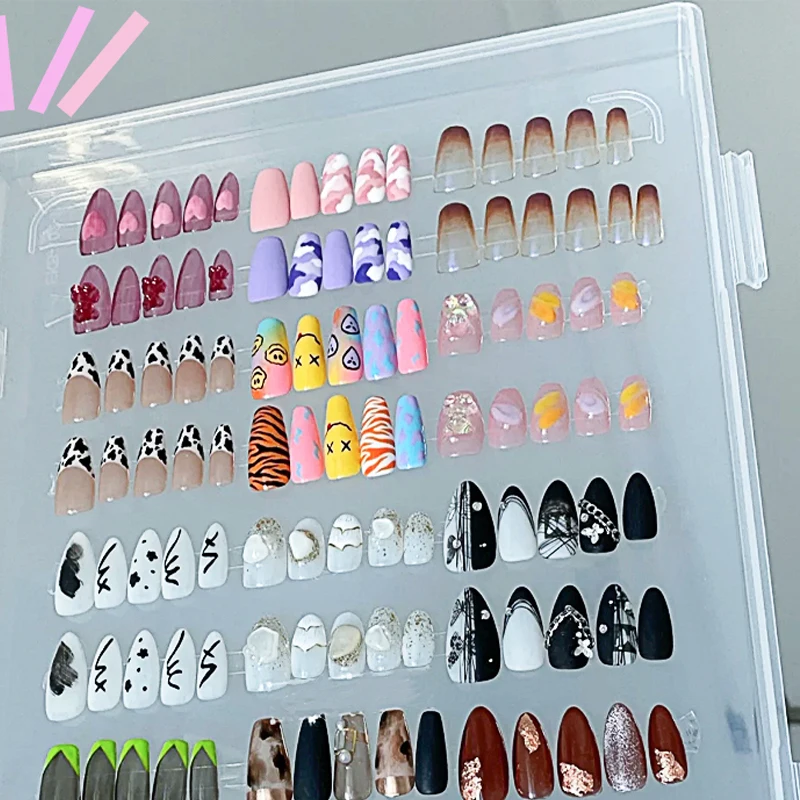 Transparent Nail Art Empty Storage Case Box Rhinestones Gems DIY Jewelry Accessories Plastic Organizer Box Manicure Tool