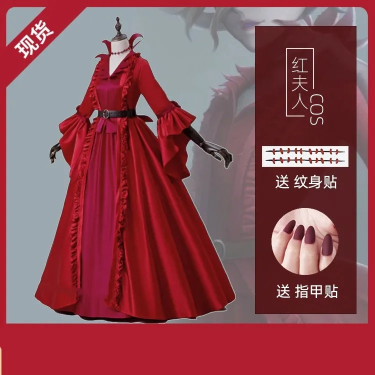 COSLEE Game Identity V Mrs. Red Mary Marie Bloody Queen Lolita Dress Cosplay Costume Halloween Party Outfit Unisex NEW