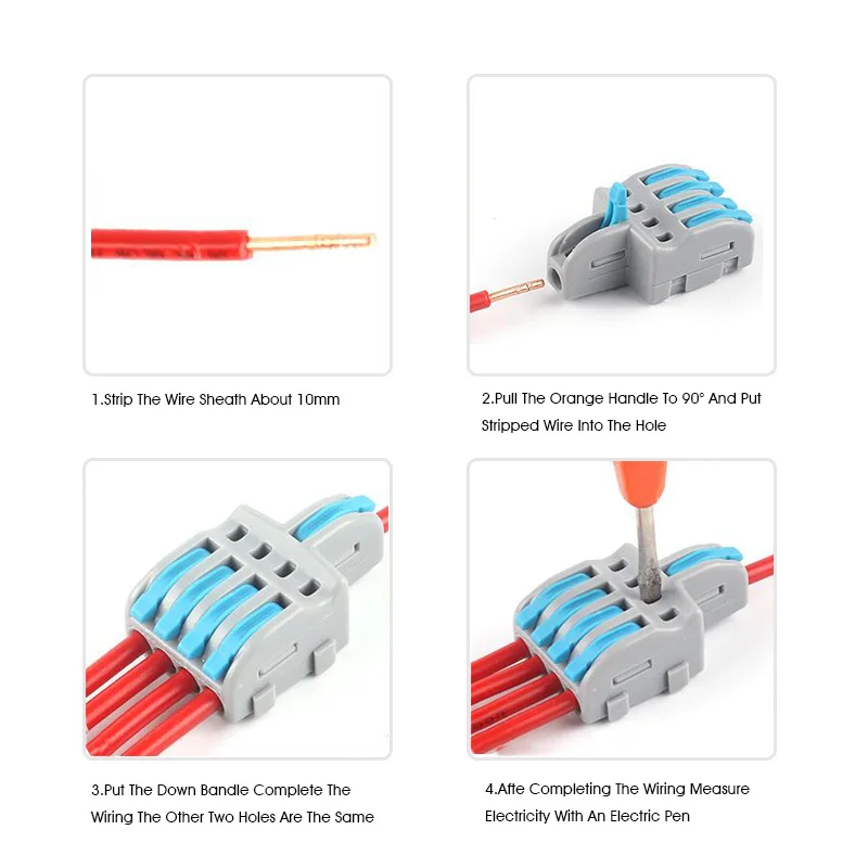 Wire Connector 1 Input Multiple Output Electrical Splitter Push-in Terminal Block Butt Home LED Light Quick Wiring Connectors